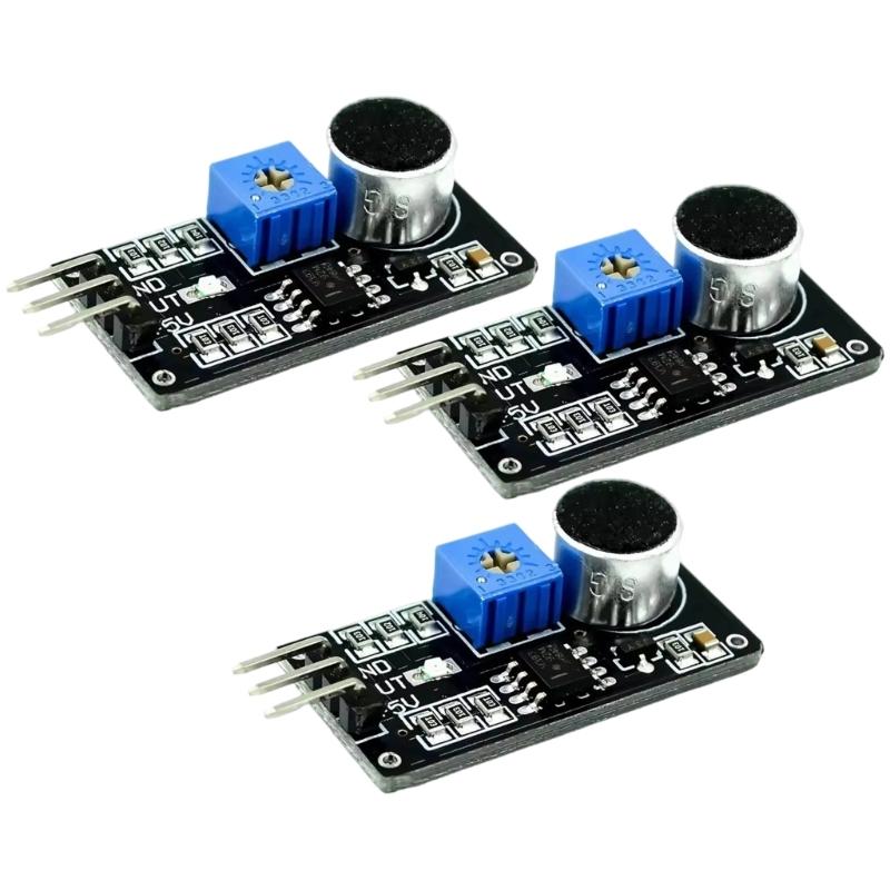 Einstellbare Empfindlichkeit LM393 Schallsensoren Modul Low-Level-Signalausgang Kompatibel für DIY-Elektronik und Hausautomationssysteme
