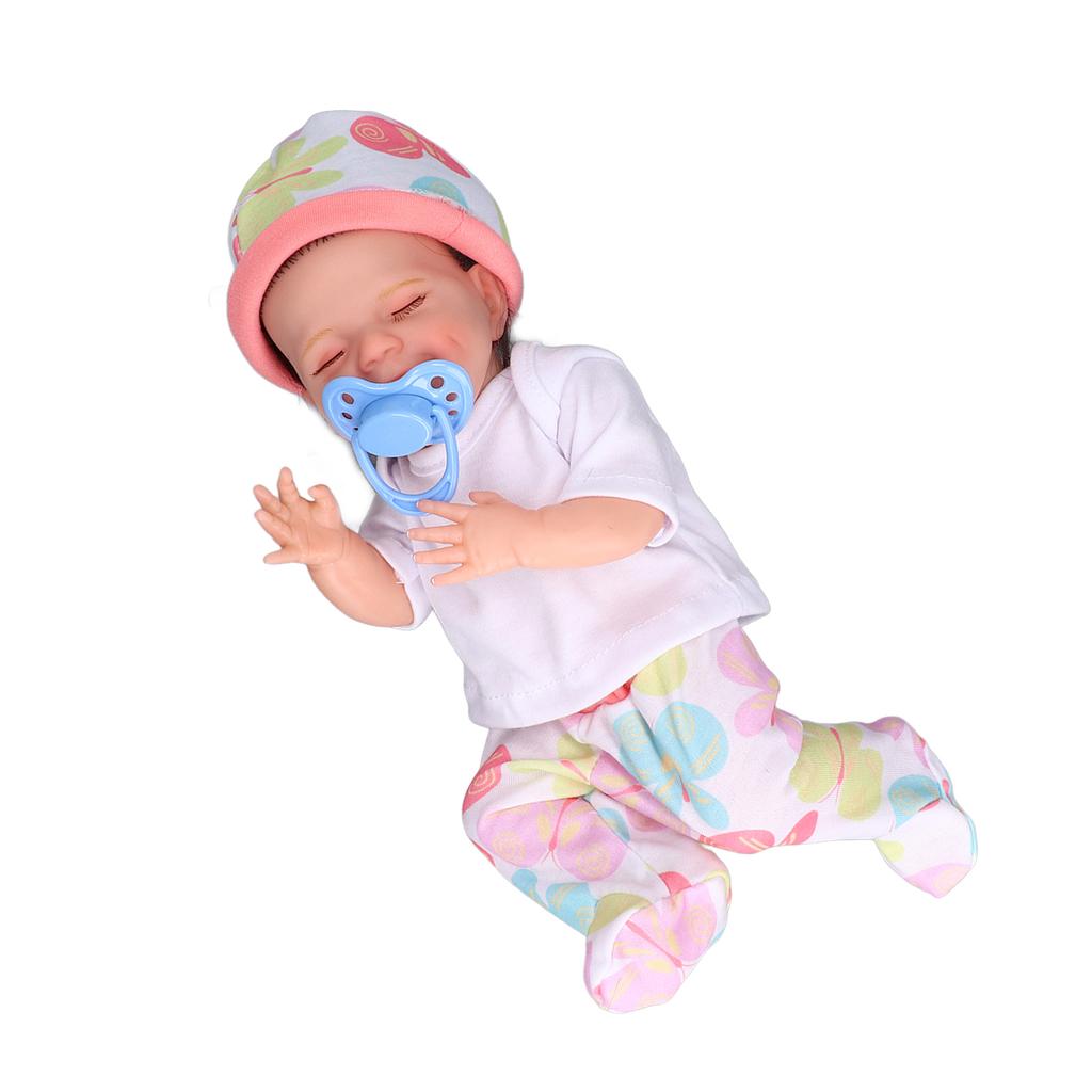 Lifelike Baby Doll 12 Inch Soft Silicone Newborn Infant Doll with Clothes Feeding Bottle Children ToyBoy Doll