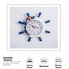 Wooden Steering Wheel Clock 8.46in Wooden Wall Clock Silent Sailing Ship Clock  Home Decor