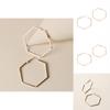 Contemporary Hexagon Geometric Ear Rings With Electroplated Gold For Female Fashion Lovers