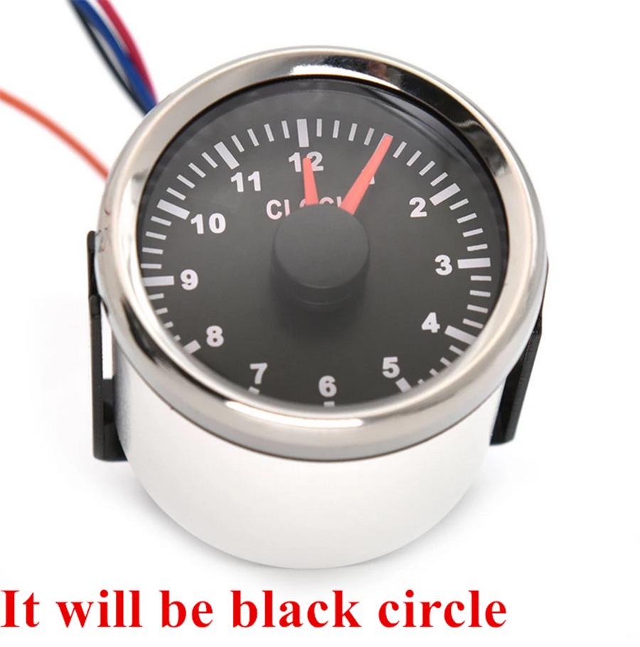 52mm 2" Clock Gauge 12 Hours Meter Red Backlight For Car Truck Boat Yacht Black