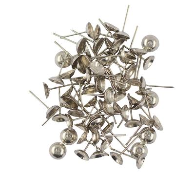 100Pcs Earrings Blank Cup Pad Ear Stud Pin DIY Jewelry Findings Silver 13 X 6mm