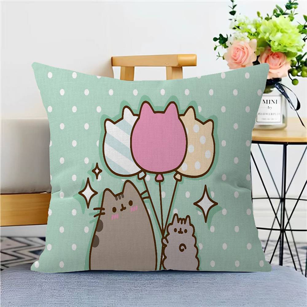 Roztomilý povlak na polštář P-Pusheen Kočka kreslený Dárek Povlak na polštář Ložnice Domov Pohovka Židle Sedák Dekor povlak na polštář