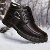 Fashion Lace Up New in Snow Boots for Men Warm Cold Proof Winter Shoes Man Sale Offer Thick Plush Footwear Work Comfortable Anti Slip