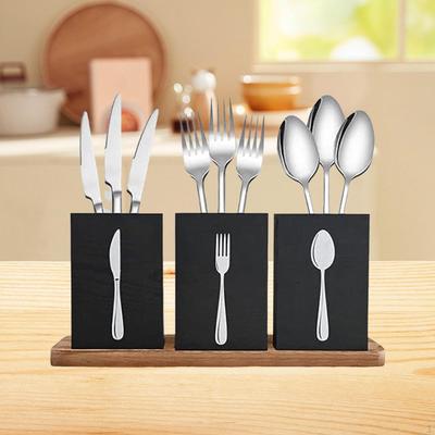 Kitchen Utensils Holder Cutlery Farmhouse with Compartments Elegant Spoon Fork Knives