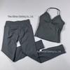 TK Sports Fitness Set: Back-Beauty Halter Tank & Longline Strappy Yoga Wear