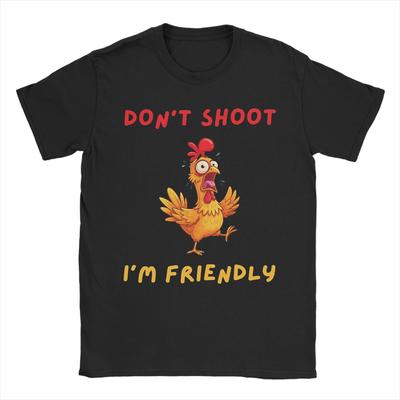 Streetwear TShirt Don Shoot Game Arc Raiders Chicken Meme Novelty TShirts  Cotton Tee Shirt for Men Y2K Short Sleeve Clothing