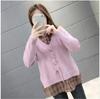 Spring and Autumn Lapel Women's Loose Lazy Style Stitching Fake Two-piece Pullover Sweater Bottoming