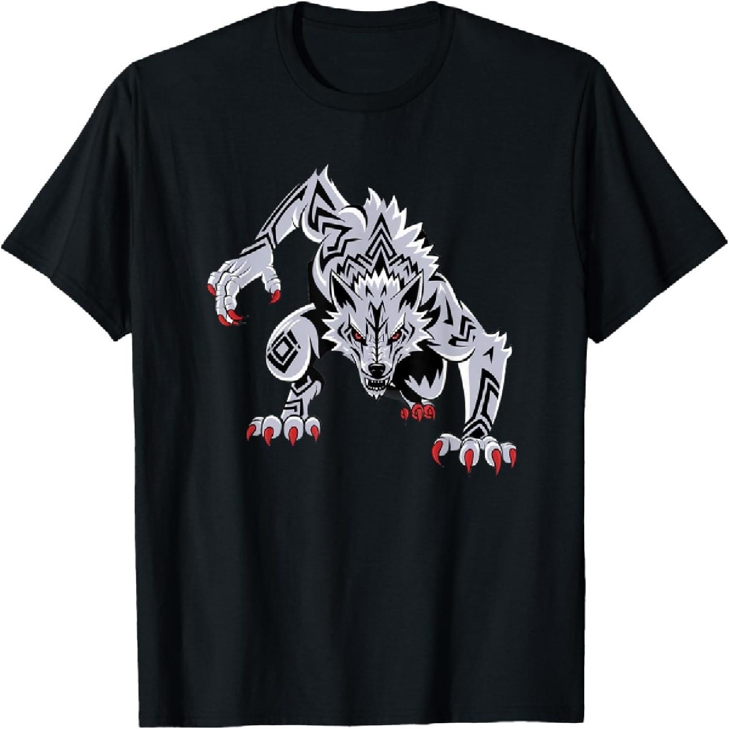 

Funny Black Aggressive Wolf Red Eyes Werewolf T-Shirt XXXXXL різнокольоровий