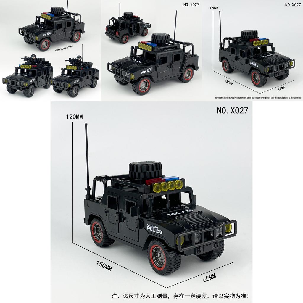 Detailed Abs Plastic Small Particle Building Blocks For Children Special Police Humvee Toy Set