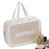 Women Men PU Toiletry Bag Portable Translucent Waterproof Makeup Cosmetic Bag Toiletry Organizer for Accessories