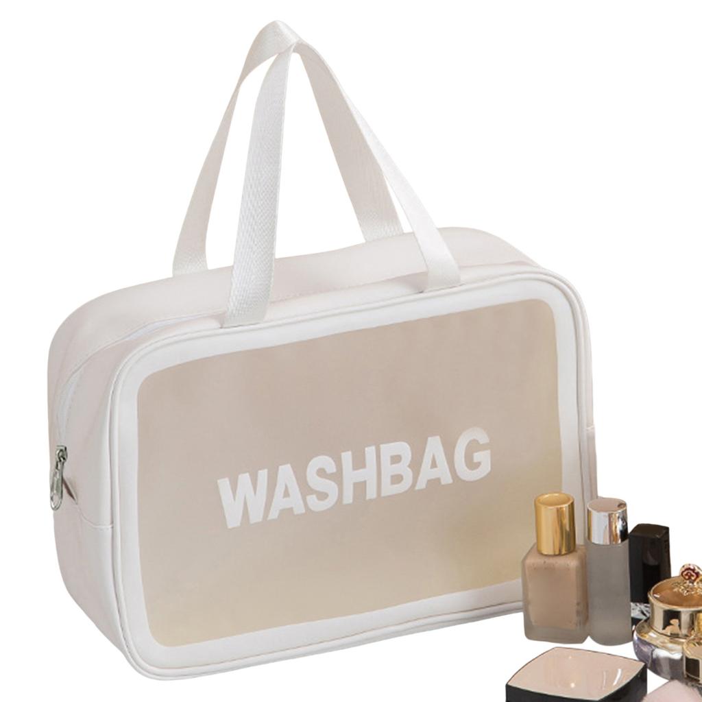 Women Men PU Toiletry Bag Portable Translucent Waterproof Makeup Cosmetic Bag Toiletry Organizer for Accessories
