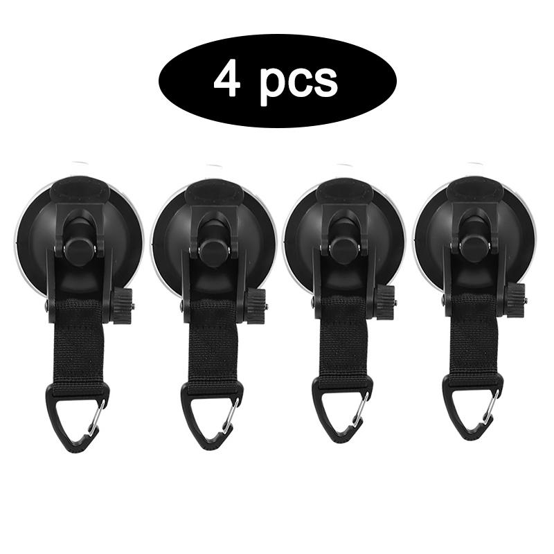 4Pcs Car Truck Tent Suction Cups Buckle Round Triangular Side Awning Anchors Outdoor Camping Tent Securing Hook Auto Accessories