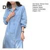 Women's Denim Shirt Dress Roll Up Long Sleeve Button Down Maxi Dress Summer Casual Lapel Loose Shift Jean Dress with Pocket