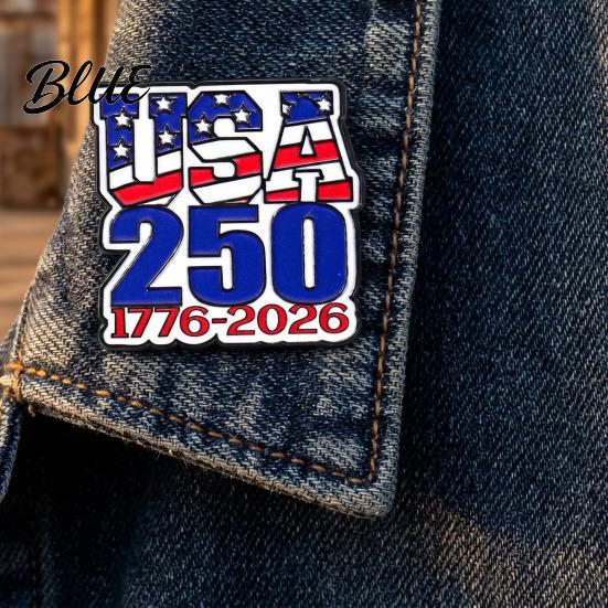 Colorful Enamel Brooch 250th USA Anniversary Pin – Metal Zinc