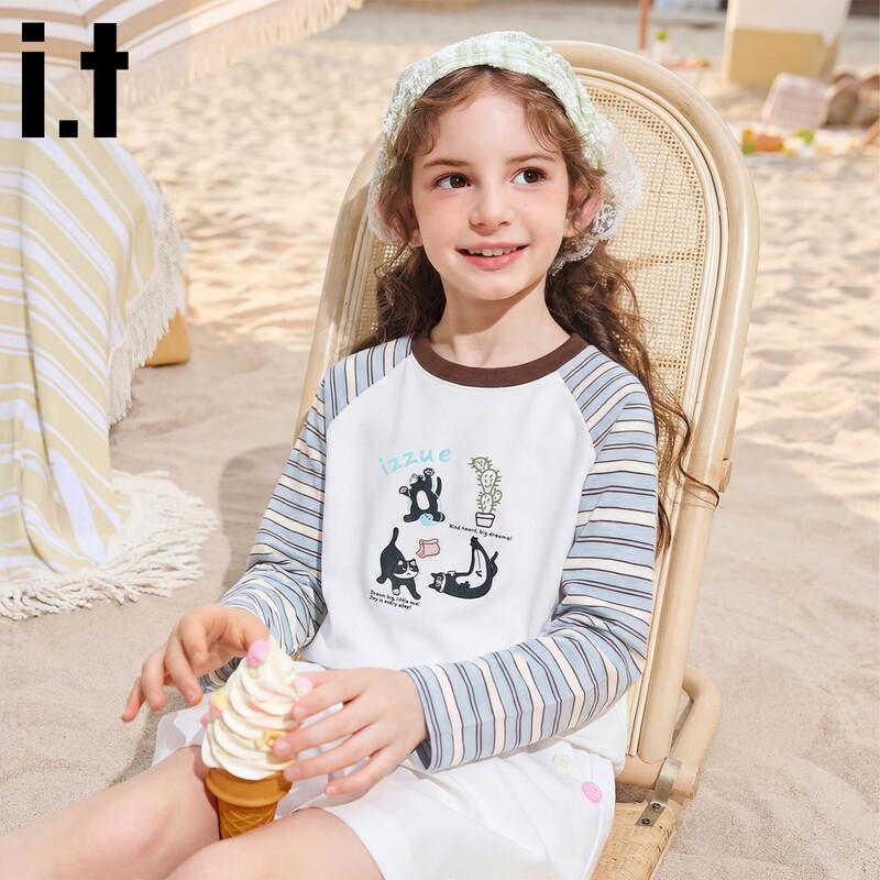 Izzue Girls  Casual Striped Cartoon Long-Sleeve T-Shirt 160/80