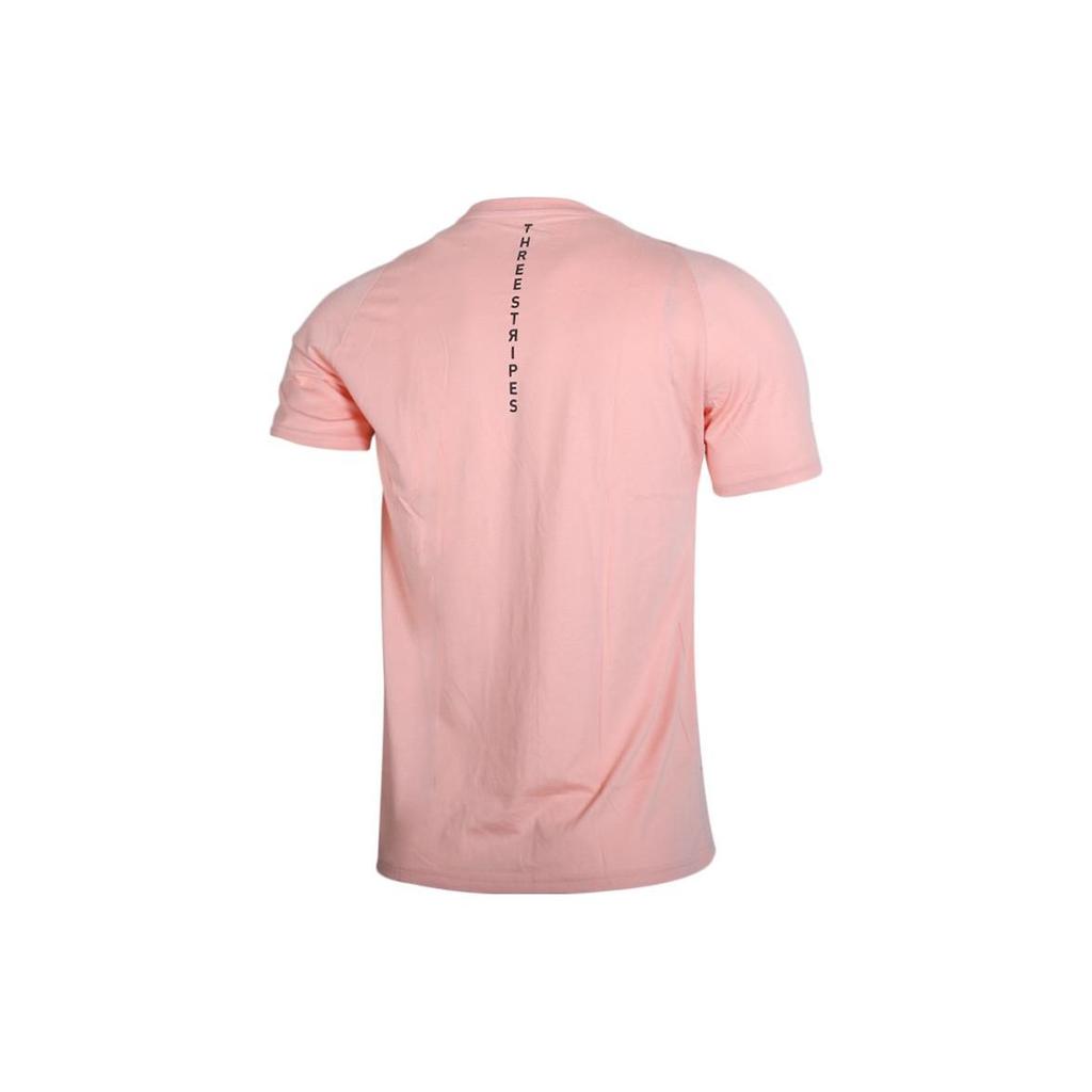 Adidas T Shirts Men's Pink Crew Neck Moderate Straight Fit DU2368