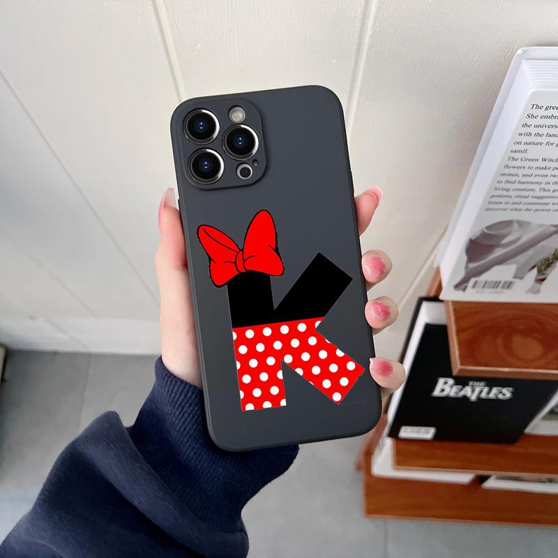 Pink Alphabet Letter Original Square Liquid Silicone Phone Case For iPhone 14 11 12 13 Pro Max Mini X XS XR 7 8 Plus DIY Cover