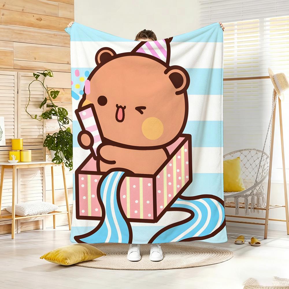 Kawaii Süß Cartoon B-Bubu D-Dudu Überwurf Leichtgewicht 240g Flanelldecke Weich Hautfreundlich für Sommerliche Kühlung