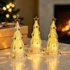 Romantic Ambient Lighting LED Lighted Christmas Tree Tabletop Decoration, Battery Operated Xmas Night Light, Festive Desktop Decoration Holiday