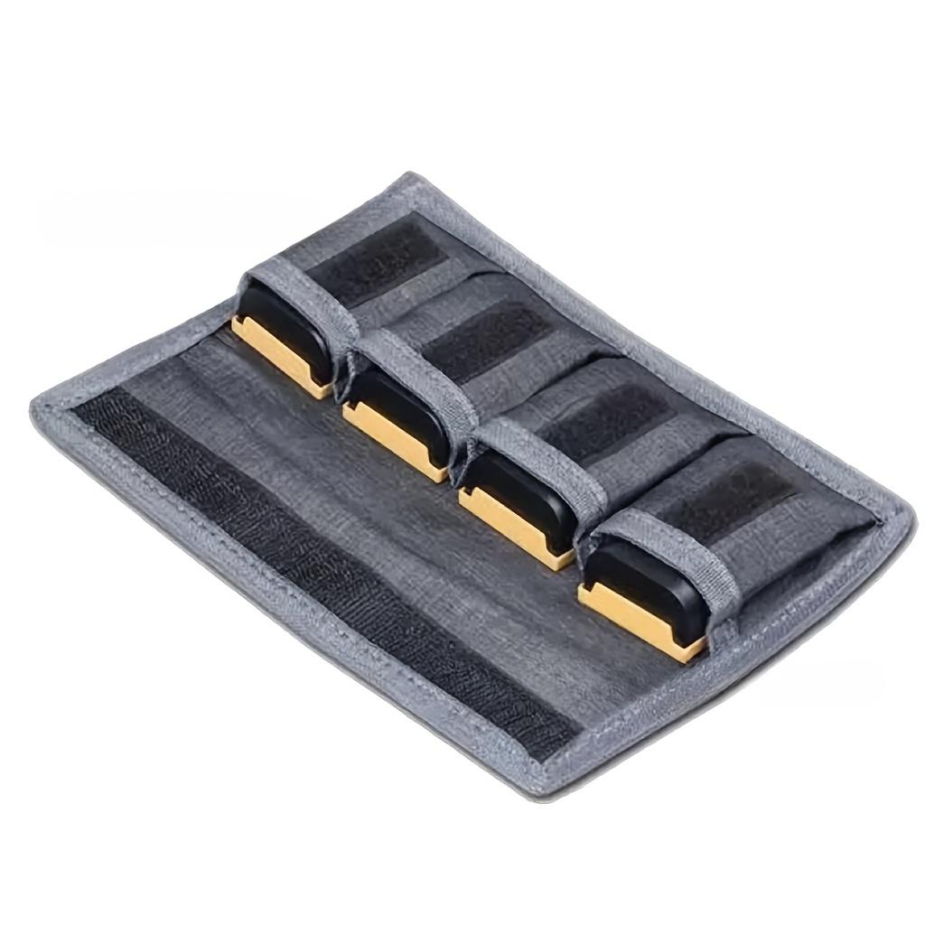 

Protective Camera Battery Storage Bag Durable Fabric Multi-Compartment Organizer for DSLR & Mirrorless Cameras Gray with Black