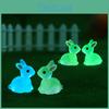 Cute Luminescent Rabbit Resin Ornament For Creative Home Dcor And Mini Gardens
