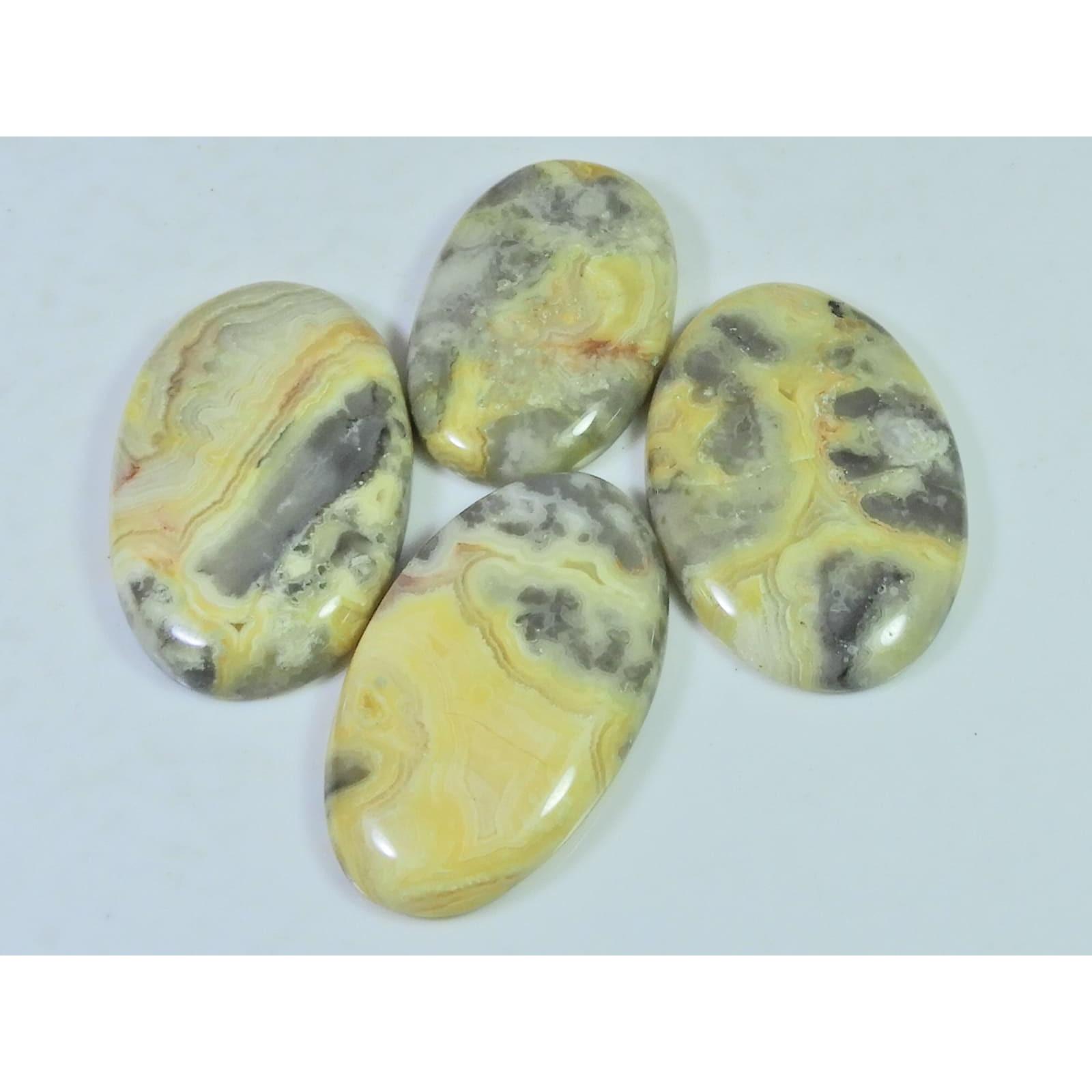 144Cts. Natural Australian Crazy lace Agate Oval Cabochon Gemstone 4 Pcs Lot C-1926