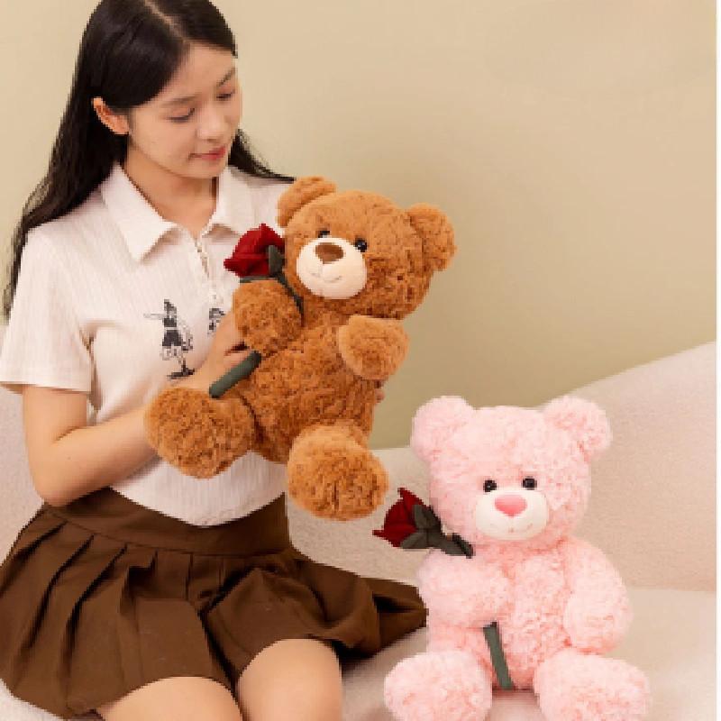 Adorable Brown And Pink Teddy Bear Plush Toy Perfect For Girlfriend Valentine's Gift