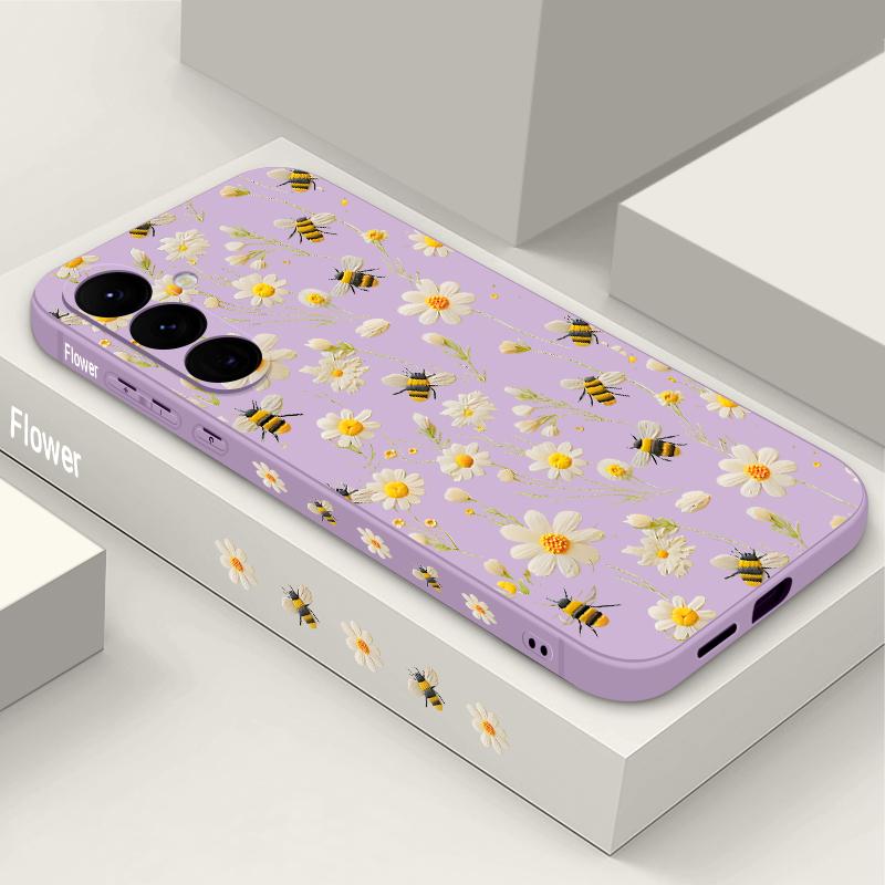 Cartoon Daisies Flowers Lanyard Case For Samsung Galaxy S25 S26 Ultra S24 S23 S22 Plus S21 FE A15 A16 A35 A36 A54 A55 A56 5G Capa