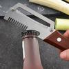 Vegetable Peeler With Wooden Handle Stainless Steel Blade Bottle Opener