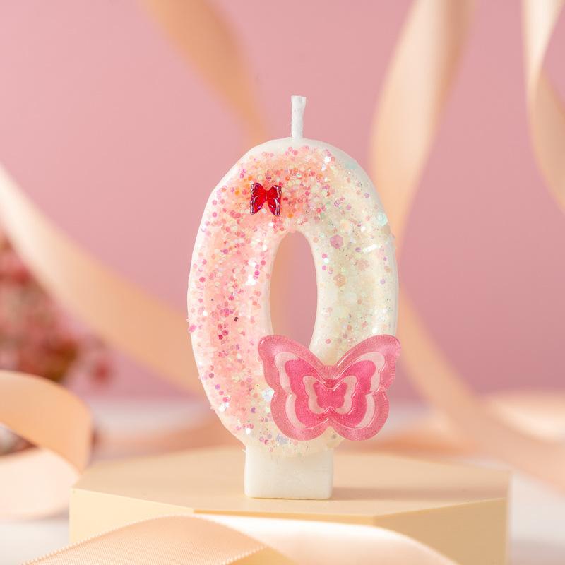 

Creative Butterfly Number Birthday Candle Diy First Year Cake Party Decoration 0