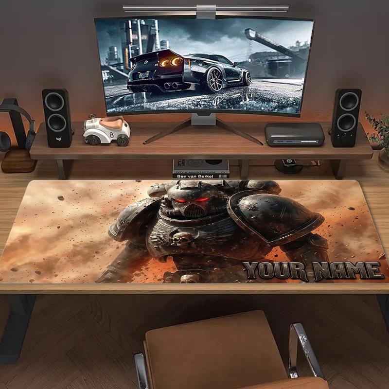 Custom Name Warriors 4K Mouse Pad Large Gaming Table Cushion Nonslip Laptop Tablet Big Mousepad Xxl Mat Mini Pc Playmat With Lock Edge