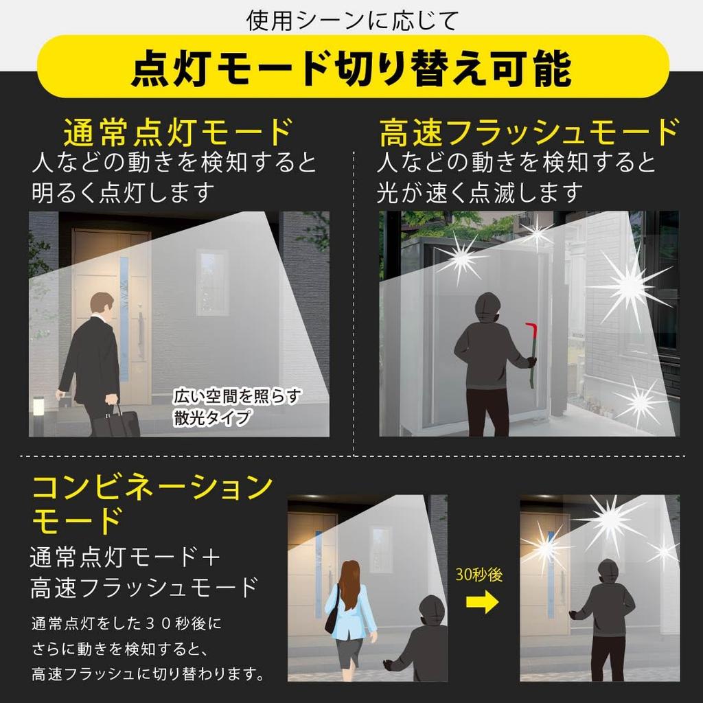 OHM Electric Monban Sensor Light, Motion Sensor, Outdoor, IPX4, Security, Two-Light Outlet Type, 3200 Lumens, LS-A320W2 (Product Code: 07-8809)