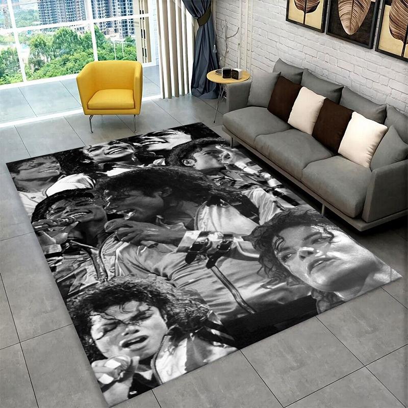 King of Pop Star MJ Michael Jackson Carpet Rug for Bedroom Living Room Sofa Doormat Home Decor,Kid Game Area Rug Non-slip Gift