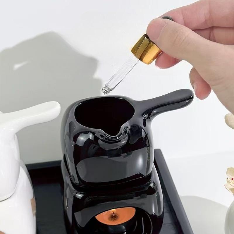1PC Large capacity Essential Oil Incense Burner Ceramic Beauty Salon Aromatherapy Lamp Anti Scald Hand Candle Warmer