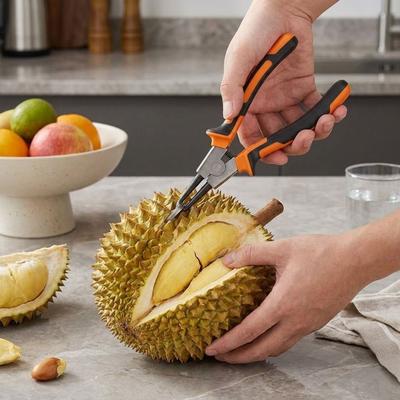 Manual Durian Shell Opener Labor-saving Anti-slip Handle Durian Cracker Rust-proof Effort-saving Durian Shell Pliers Fruit Shop