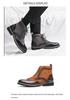 Plus Size Men's Autumn/Winter Leather Chelsea Boots - British Style High-Top Fashion