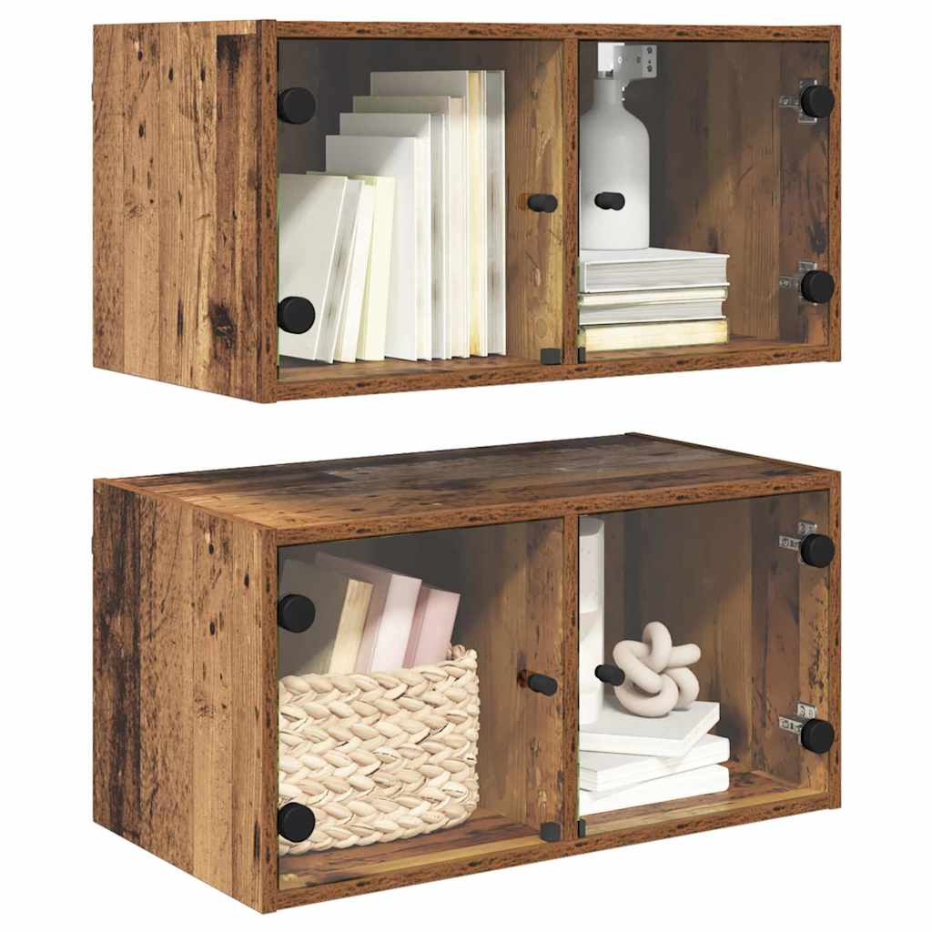 Wall Cabinets 2 pcs Reclaimed Wood Look 68 x 37 x 35 cm Particleboard