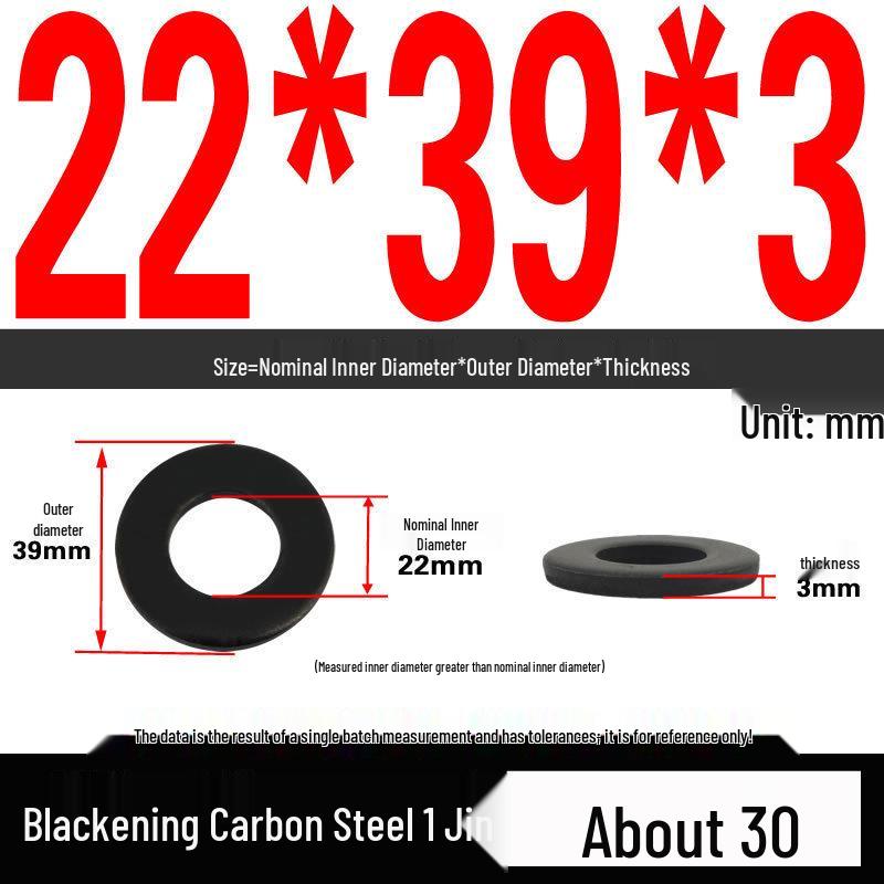 Blackened Thickened Oversized Metal Washer