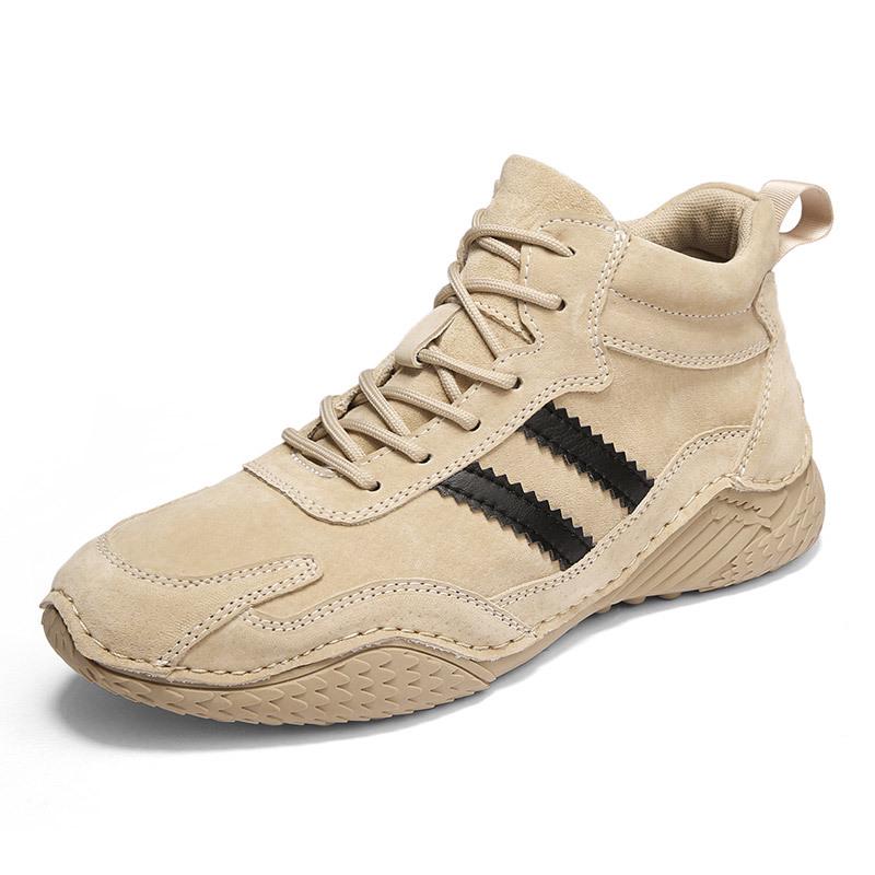 Men s Plus Size Genuine Leather Martin Boots - Non-slip, Warm Velvet, Mid-top, Lace-up, Outdoor Casual Shoes 39