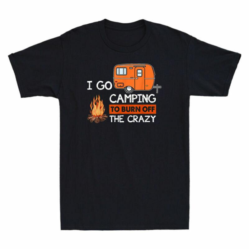Unisexs Off To Tee Black I Burn Go Funny The Tshirt Vintage Camper Camping Crazy S