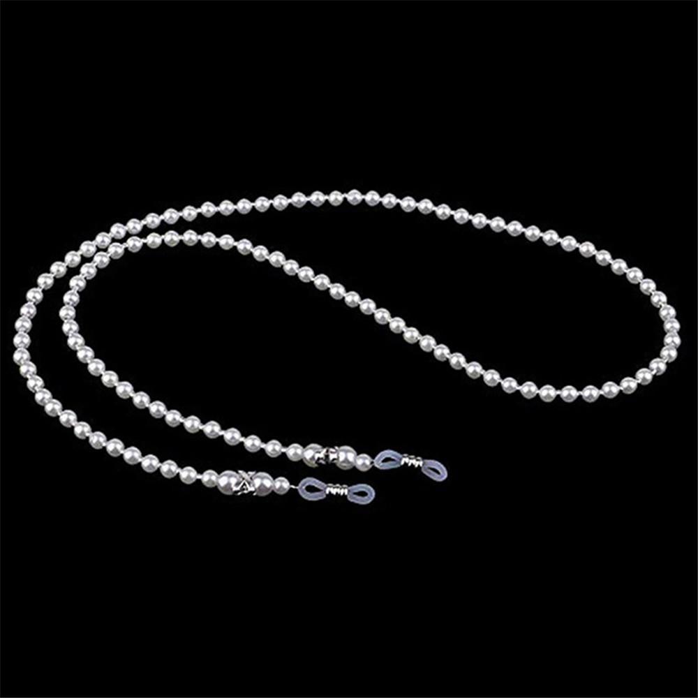 70cm Weiße Perlen Brillen Lesebrillen Sonnenbrillen Kette Mode Rutschfester Lanyard Kordelhalter Seil Für Elegante Frauen