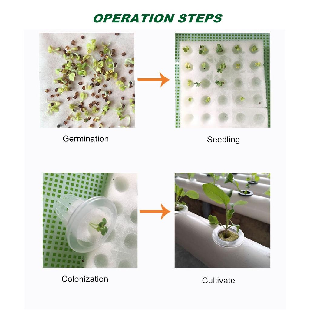 220v 63mm 36 8W PVC 4 Pipes Growing Kit Water Pump Tube Set White Garden Tools Plant Sites Wall-mounted Hydroponic Nursery Pots Rack