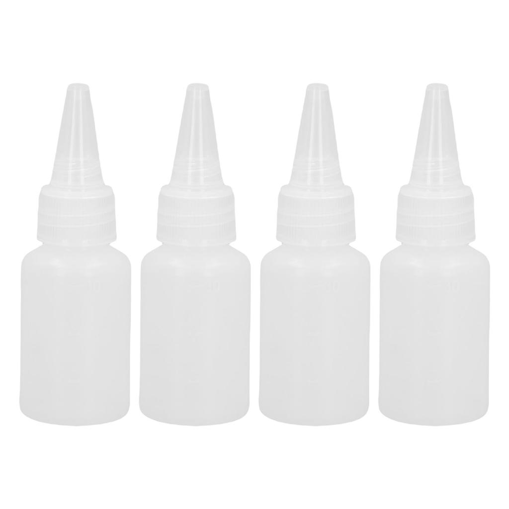 100 Pcs Plastic Squeeze Bottle 30ml Small Translucent Liquid Dispensing Bottle with Scale for Travel Picnic Arts