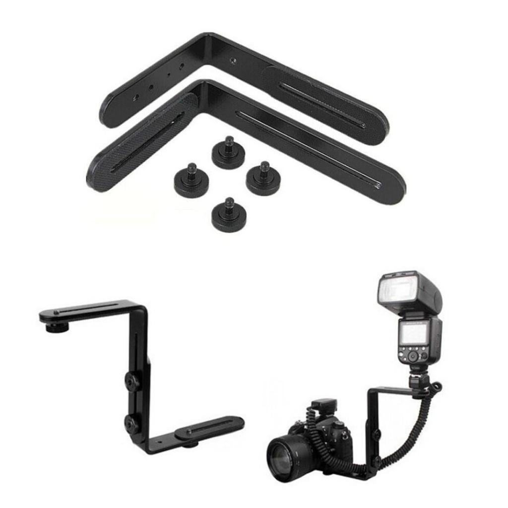 Flash Bracket for Canon Cameras and Speedlite Durable and Compatible Two-Piece L-Shaped Flashes,