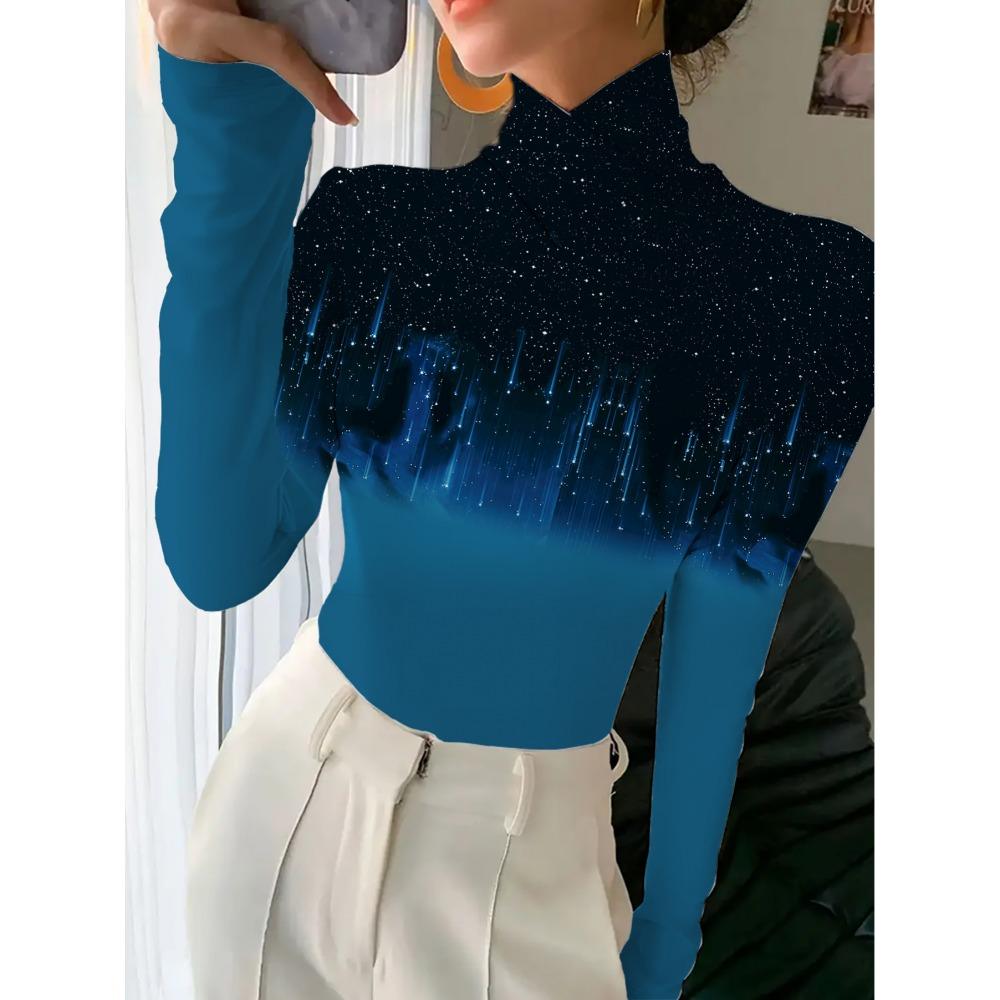 Women's Cheongsam Collar Long-sleeved T-shirt, Suitable for Women, Regular Version, Spring and Autumn Series