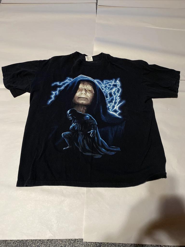 Maglietta Vintage 1997 Star Wars Imperatore Palpatine Darth Vader 100% Cotone Uomo Top XL Lucas Films Anni '90