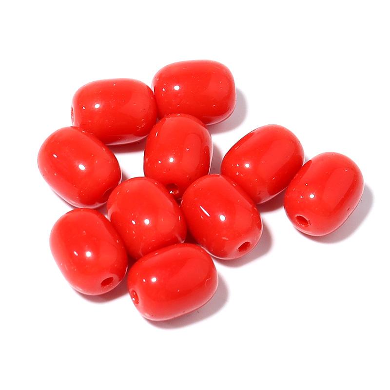 30pcs/lot Solid Oval Cylindrical Glass Beads For Jewelry Making Loose Spacer Beads DIY Bracelet Necklace Accessory