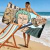 One Piece Roronoa Zoro Print Beach Towel, Large Soft Quick Dry Towel for Beach Camping Swimming