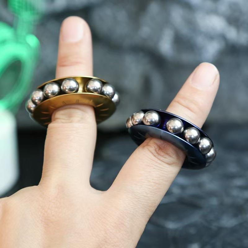 Stainless Steel Mechanical Fidget Ratchet Ring EDC Toy Haptic Fingertip Metal Stress Spinner Fidget Toys Adult Gifts